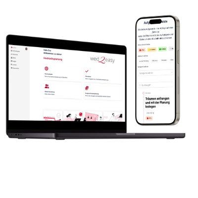 wed2easy Hochzeitsplanung ganz einfach Planungstool App zur Hochzeitsvorbereitung web mobile